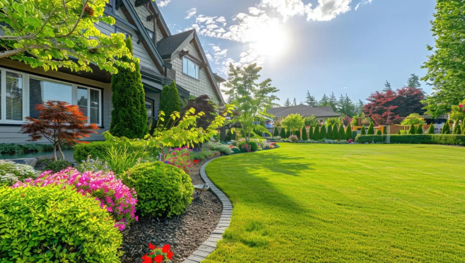 Landscaped yard after ASBDS completed the project
